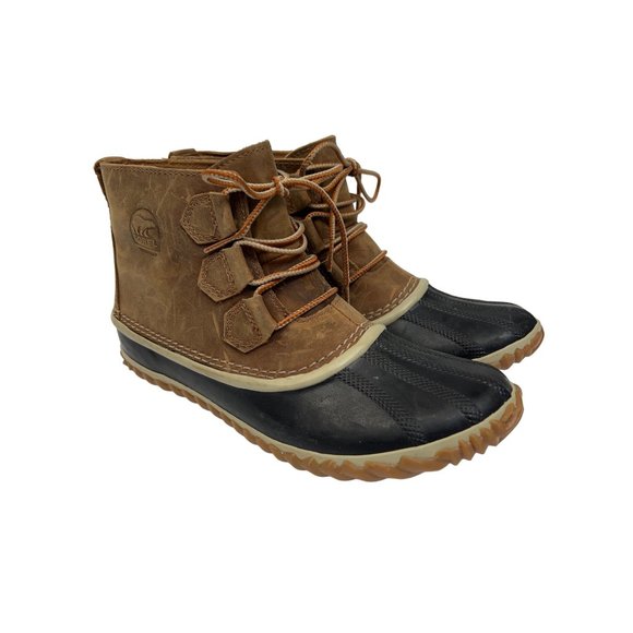 Sorel Shoes Sorel Out N About Brown Leather And Black Duck Shoes